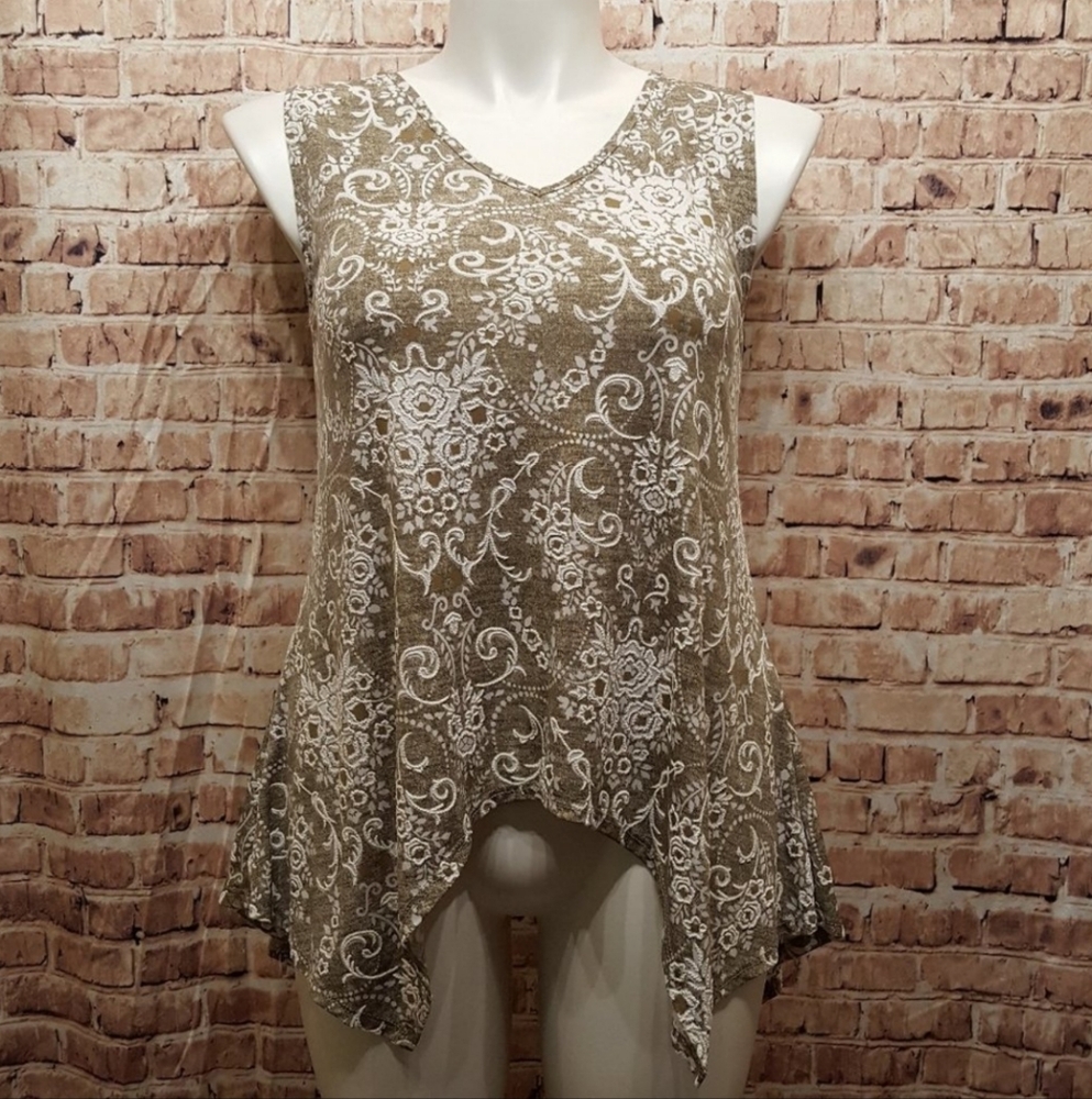 Vintage Asymmetrical Tank Top Made In Mexico Super Flowy Super Comfy Quality L